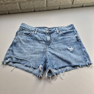 Silver Jeans Shorts Womens 31 Avery Denim Jean 3"‎ Curvy Fit Distressed Stretch